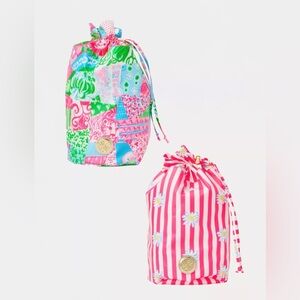 Lilly Pulitzer Pool Pouch Set of two in 
Multi Crazy Quilt NWT
